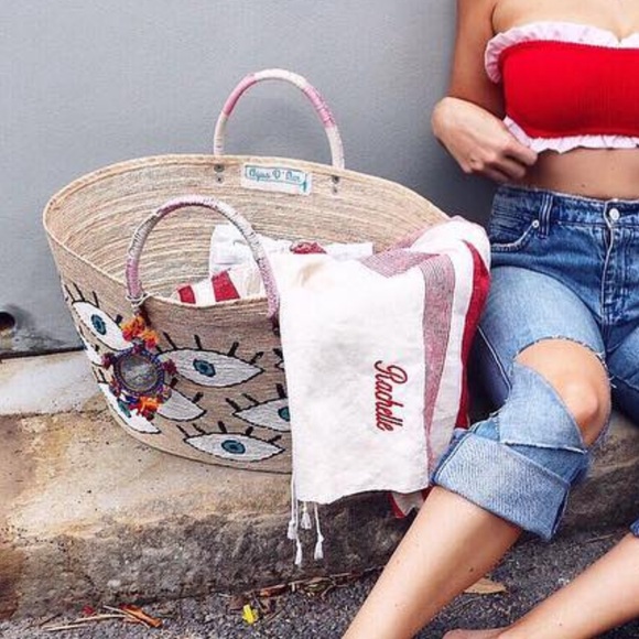 Agua D’ Mar Handpainted all over evil eye tote - Picture 2 of 5